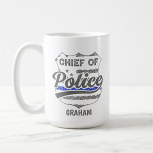 Personalised Chief of Police USA Shield Coffee Mug