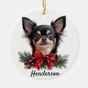 Personalised Chihuahua Ceramic Tree Decoration