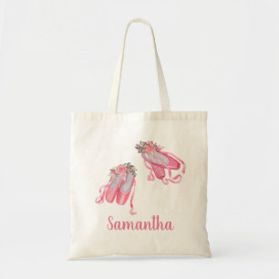 Personalised Child Ballet Shoes Ballerina Pink Tote Bag