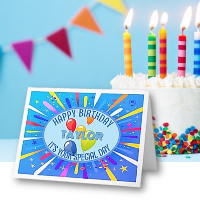 Personalised Child Colourful Birthday Card (Creator Uploaded)