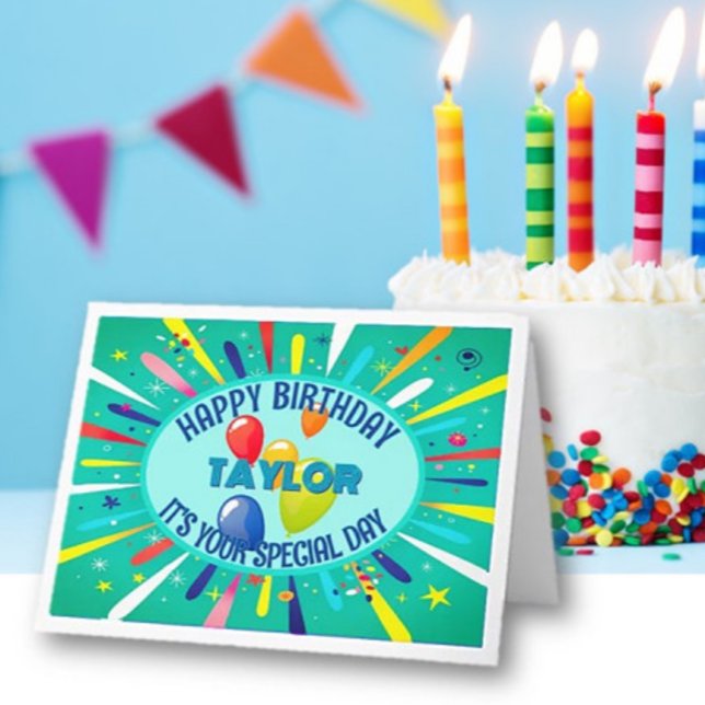 Personalised Child Colourful Birthday Card (Creator Uploaded)