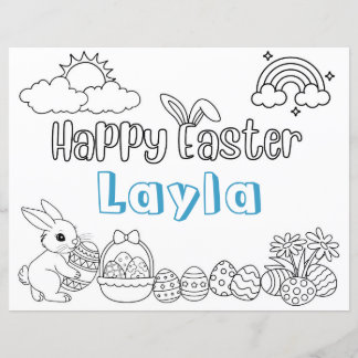 Personalised Child Easter Colouring Activity Sheet