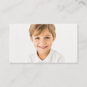 Personalised Child Food Allergy Photo Information Business Card