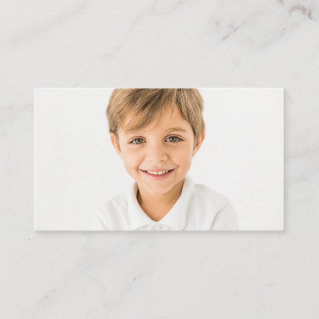 Personalised Child Food Allergy Photo Information Business Card (Front)
