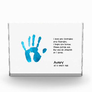 Personalised child handprint for Grandma Photo Block