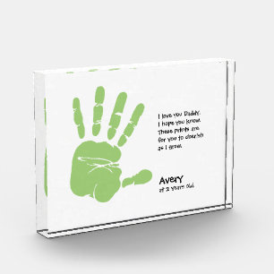 Personalised child handprint with poem for Dad Photo Block
