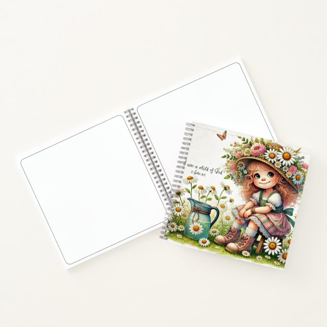 Personalised Child of God daisy girl Notebook (Inside)