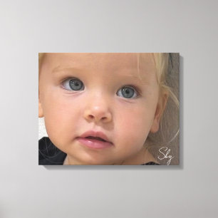 Personalised Child Photo Custom Name Canvas Print