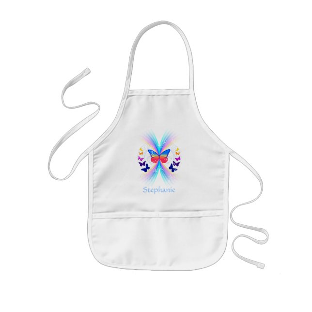 Personalised children's abstract butterfly apron (Front)