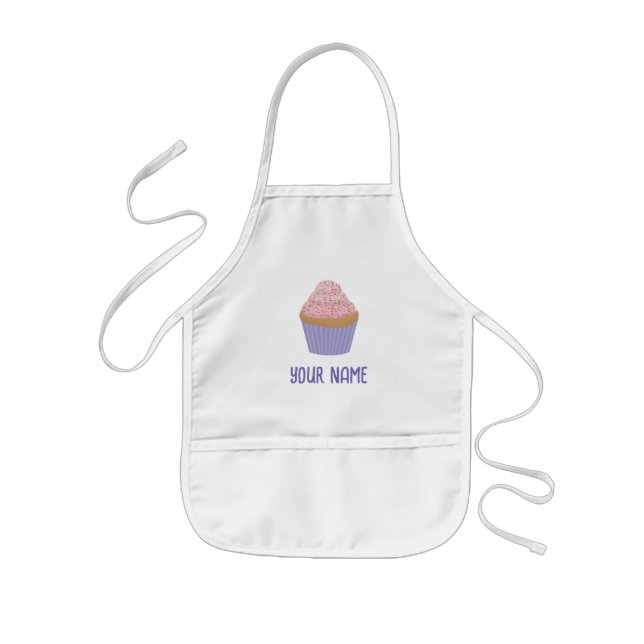 Personalised Children's Baking Apron with Cupcake  (Front)