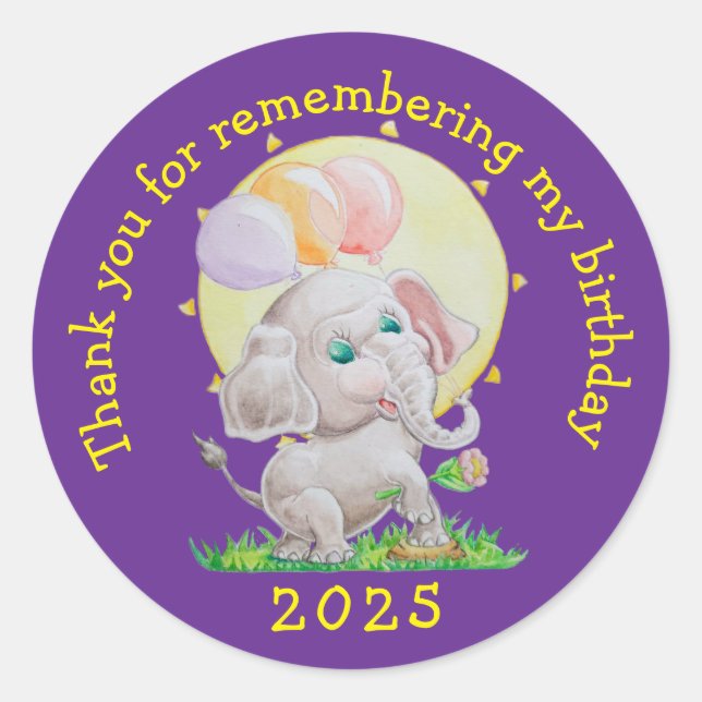 Personalised Children's Birthday Stickers  (Front)