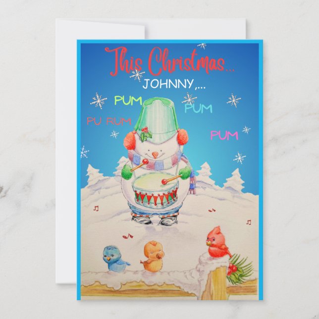 Personalised Children's Christmas Greeting Card  (Front)
