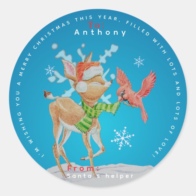 Personalised Children's Christmas Stickers  (Front)