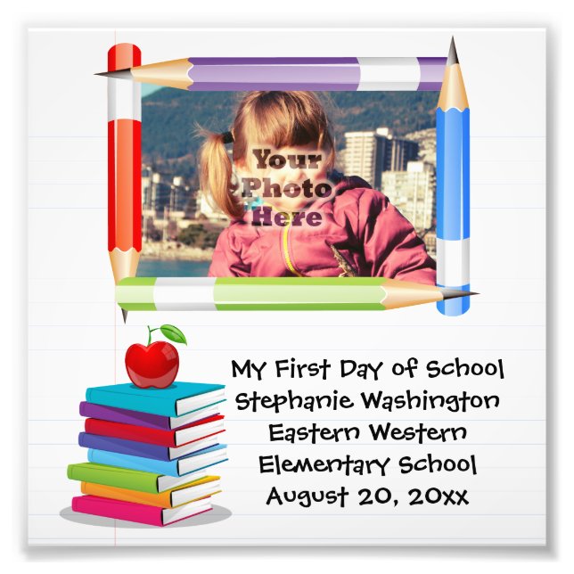 Personalised Children's Kids School Photo Frame (Front)