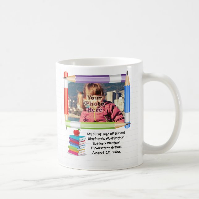 Personalised Children's Kids School Photo Frame Coffee Mug (Right)