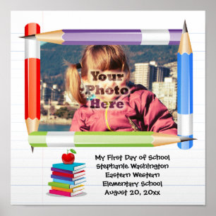 Personalised Children's Kids School Photo Frame Poster