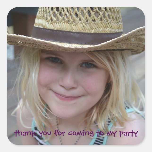 Personalised Children's Party Thank You Sticker (Front)