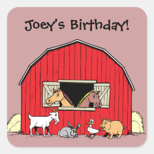 Personalised Child's Barn and Farm Animals Sticker