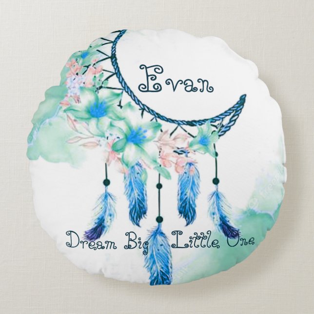 Personalised child's dreamcatcher   round cushion (Front)