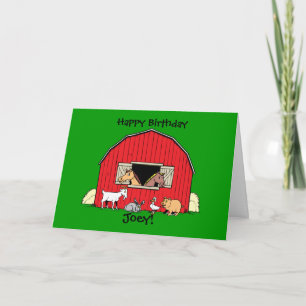 Personalised Child's Farm Animals Birthday Card