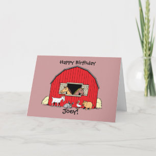 Personalised Child's Farm Animals Birthday Card