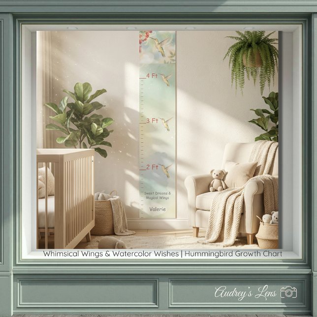 Personalised Child's Growth Chart Whimsical Wings  (Personalized Child's Growth Chart Whimsical Wings)