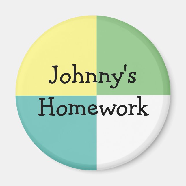 Personalised Child's Homework or Art  Magnet (Front)