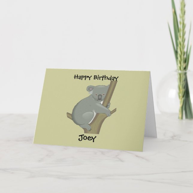 Personalised Child's Koala Birthday Card (Front)
