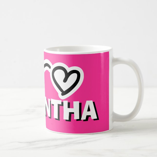 Personalised child's mug with name for girl (Right)