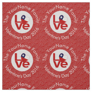 Personalised Chile Red LOVE Flag Fabric