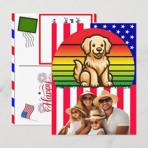 Personalised Chill The Fourth Out Funny Dog Lover Holiday Postcard