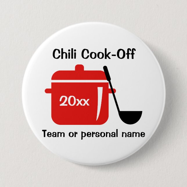 Personalised Chilli Cook-Off 7.5 Cm Round Badge (Front)