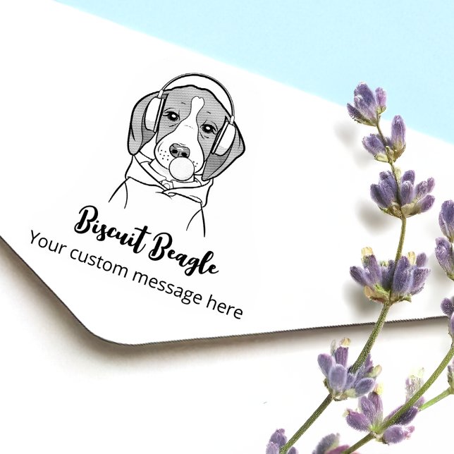 Personalised Chilling Dog Cute Funny Beagle Rubber Stamp (Creator Uploaded)