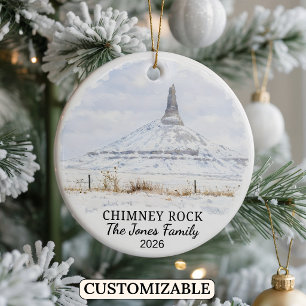 Personalised Chimney Rock National Historic Site Ceramic Tree Decoration