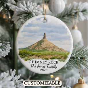 Personalised Chimney Rock National Historic Site Ceramic Tree Decoration