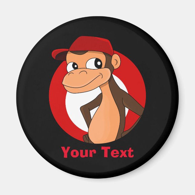 Personalised chimp cartoon magnet (Front)