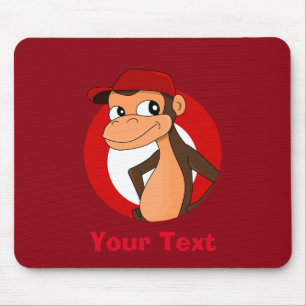 Personalised chimp cartoon mouse pad