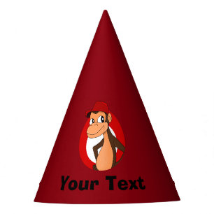 Personalised chimp cartoon party hat