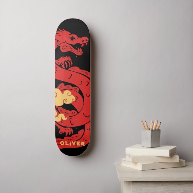 Personalised Chinese Dragon Skateboard (Wall Art)