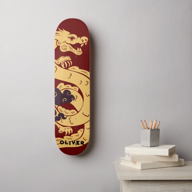 Personalised Chinese Dragon Skateboard (Wall Art)