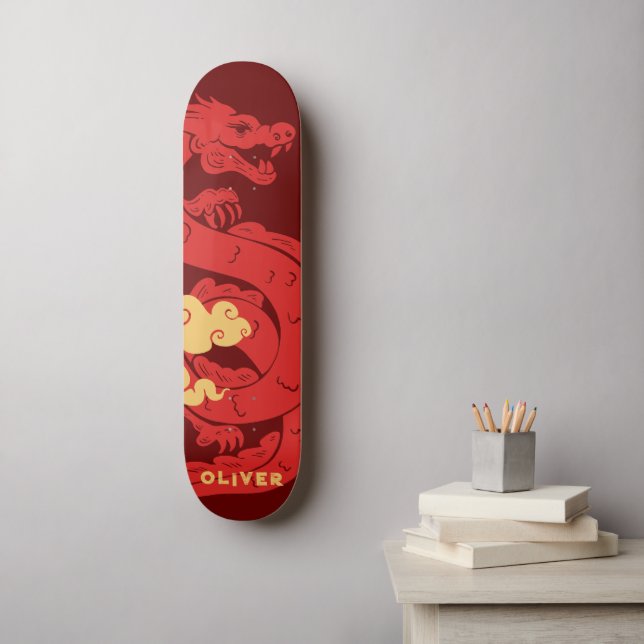 Personalised Chinese Dragon Skateboard (Wall Art)