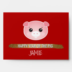Personalised Chinese New Year   Happy Year of Pig Envelope