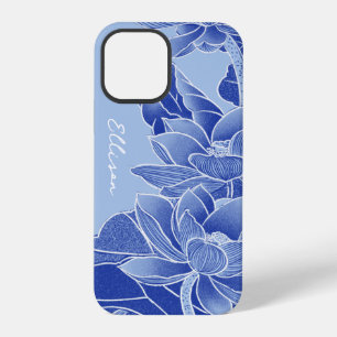 Personalised Chinoiserie Chic Blue Lotus Mandala iPhone 12 Pro Case