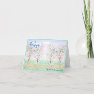 Personalised Chinoiserie preppy floral watercolo Thank You Card