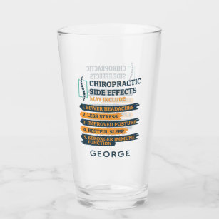 Personalised Chiropractic Side Effects Dads Beer Glass