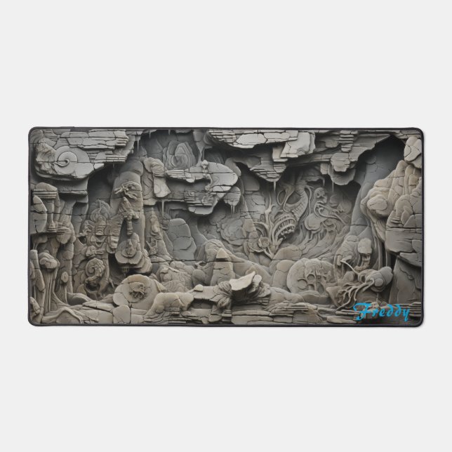 Personalised Chiseled Stone Image Desk Mat (Front)