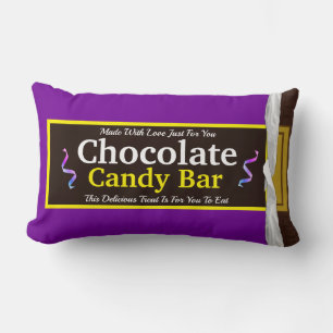Personalised Chocolate Candy Bar Lumbar Cushion