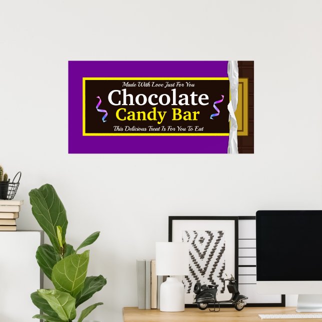 Personalised Chocolate Candy Bar Party Banner Poster (Home Office)
