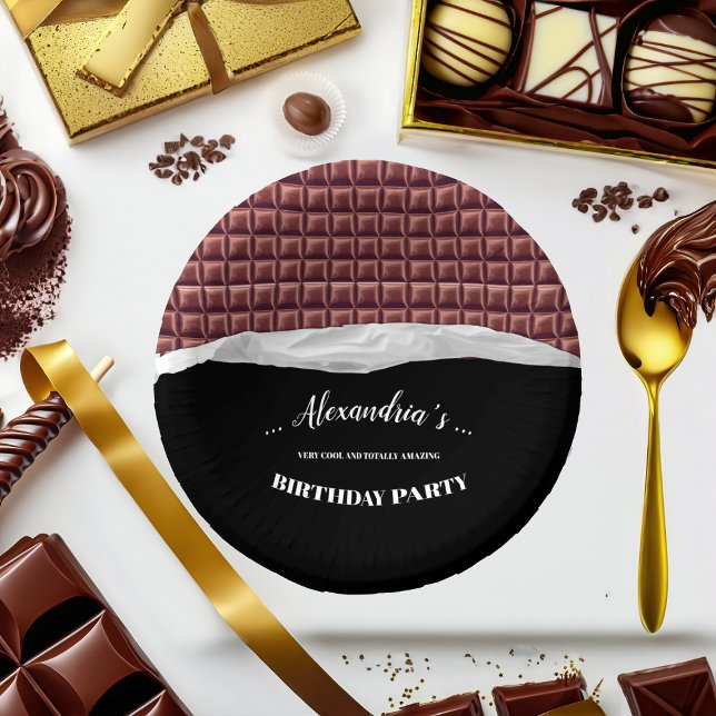 Personalised Chocolate Candy Bar Party Paper Plate (Creator Uploaded)