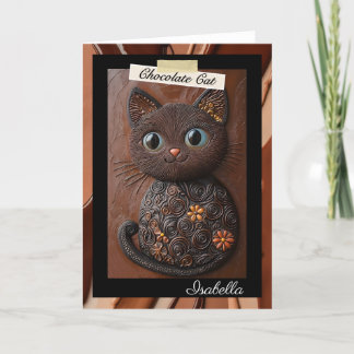 Personalised Chocolate Cat Greeting Card